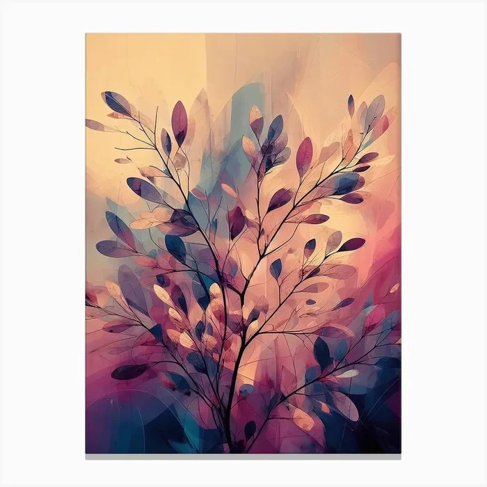 Abstract Leaves Painting 1 Canvas Print by Surajpro