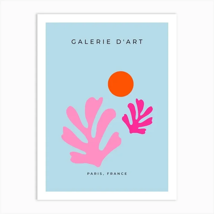 Abstract Leaves Pink And Blue Cut Outs Art PrintDR by Daily Regina Designs