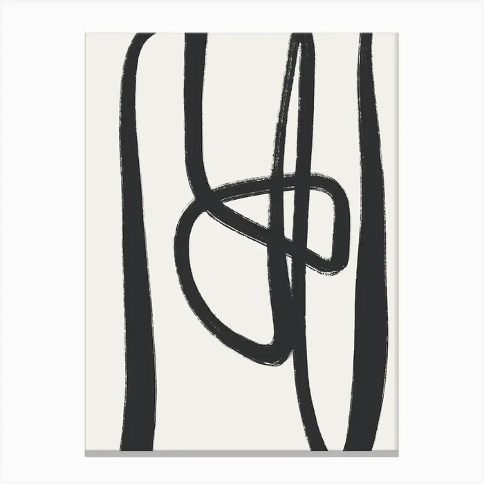 Abstract Line Black Canvas Print by Bohomadic Studio