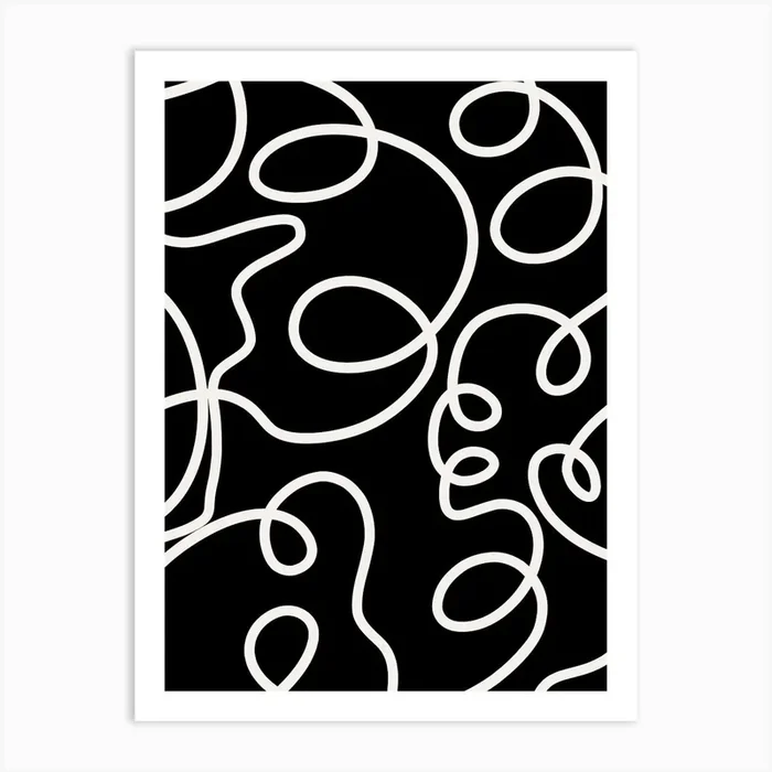 Abstract Lines Brush Strokes Black Art PrintDR by Daily Regina Designs
