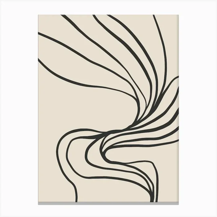 Abstract Minimalist Lines No. 1995 Canvas Print by Firum Studio