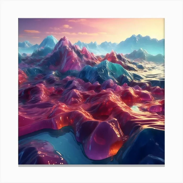 Abstract Mountain Landscape Canvas Print by Ishwar Creation