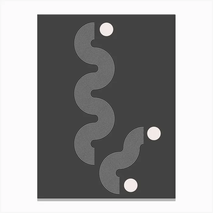 Abstract Multiline Waves Canvas Print by Mambo