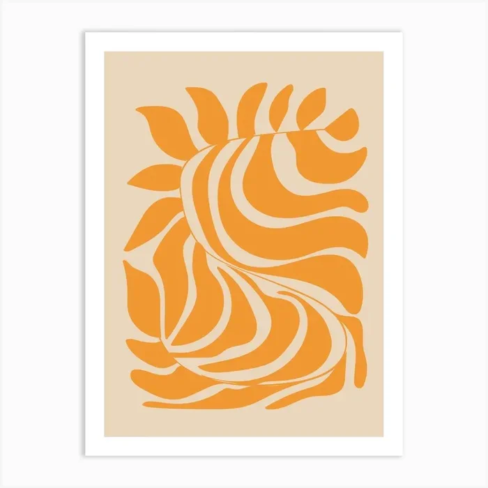 Abstract orange plant Art Print by Palmito