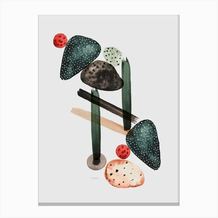 Abstract Stones I Canvas Print by Marcela Picinin
