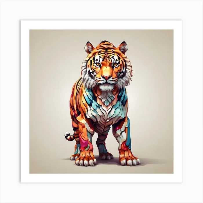 Abstract Tiger 1 Art Print by Ishwar Creation