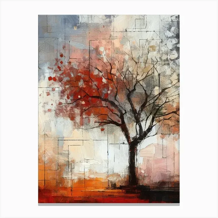 Abstract Tree Painting 2 Canvas Print by Surajpro