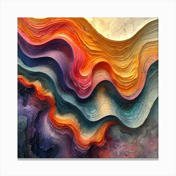 Abstract Wave Painting Canvas Print by Amanda Moore