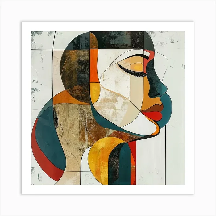 Abstract Woman’S Face 4 – colorful cubism, cubism, cubist art, abstract art, abstract painting city wall art, colorful wall art, home decor, minimal art, modern wall art, wall art, wall decoration, wall print colourful wall art, decor wall art, digital art, digital art download, interior wall art, downloadable art, eclectic wall, fantasy wall art, home decoration, home decor wall, printable art, printable wall art, wall art prints, artistic expression, contemporary, modern art print, Art Print by Pierce Millington Gallery