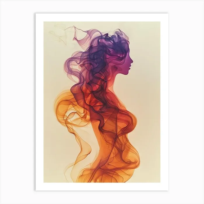 Abstract Woman In Smoke 2 Art PrintCZ by Count Zero