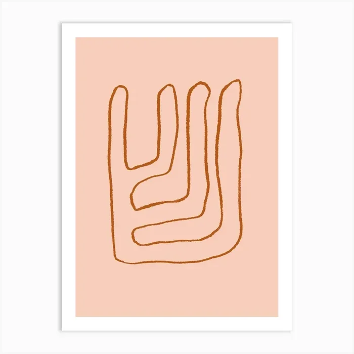 Abstrcat U Symbol Art Print by Henri Matisse Style Prints