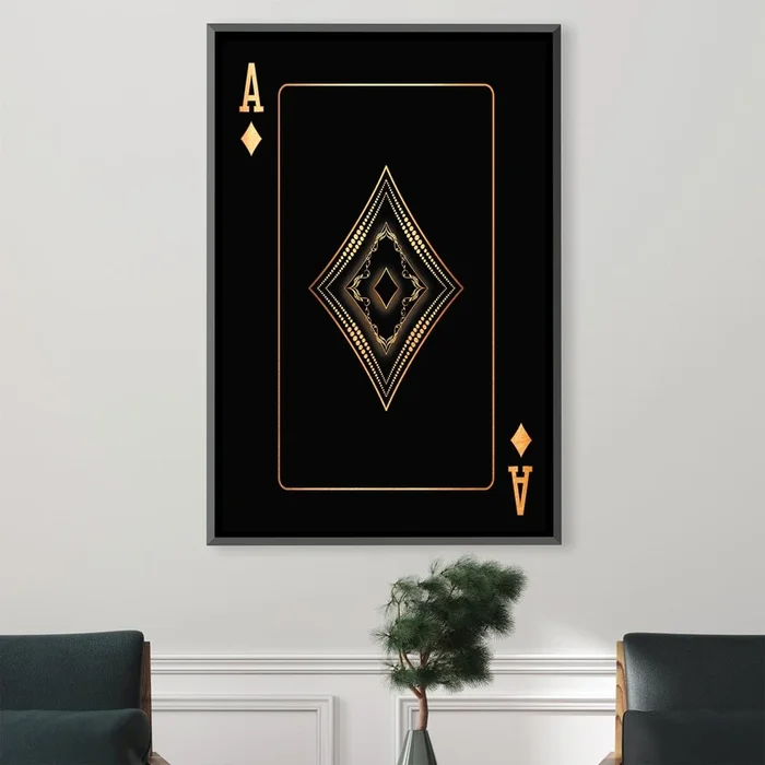 Ace of Diamonds – Gold Canvas