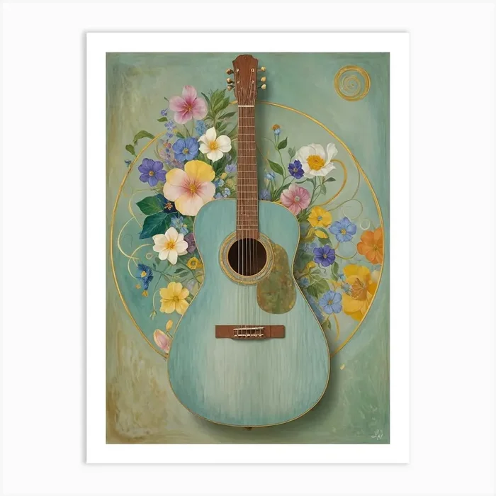 Acoustic Guitar Art PrintDP by Daydream Pacific