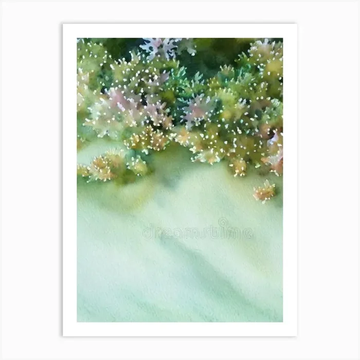 Acropora Tenella Iii Storybook Watercolour Art Print by Reef Reflections