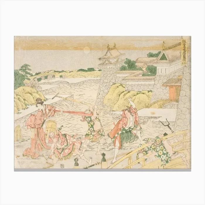 Act III From The Play Kanadehon Chushingura, A Kana Primer For The Treasury Of Loyal Retainers, Katsushika Hokusai, Canvas Print by Fy! Classic Art Prints and Posters