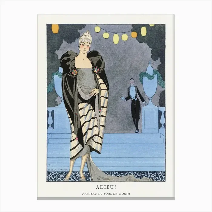 Adieu! Manteau Du Soir, De Worth From Gazette Du Bon Ton, George Barbier Canvas Print by Fy! Classic Art Prints and Posters