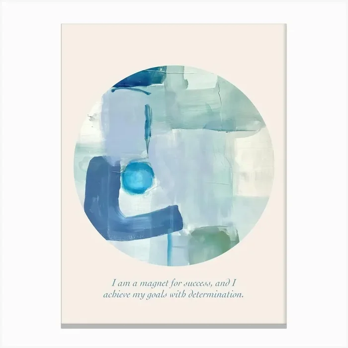 Affirmations I Am A Magnet For Success, And I Achieve My Goals With Determination Canvas Print by Abstract Art Expressions