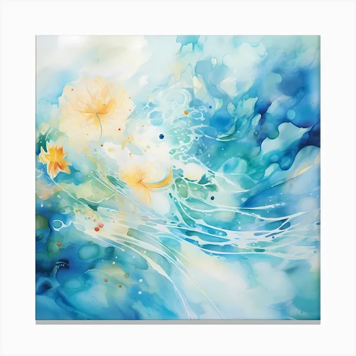 AI Aquatic Euphony Canvas Print by Quantum Vivid Digital Art