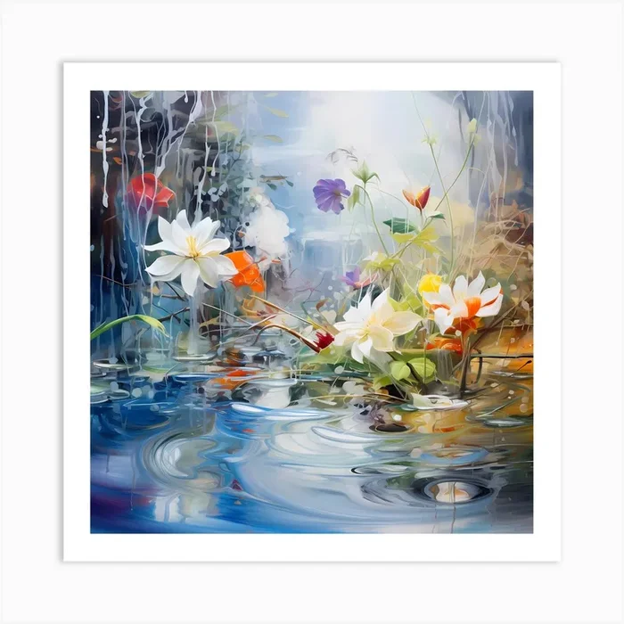 AI Enigma of Eden: Tranquil Tapestry Art Print by Quantum Vivid Digital Art