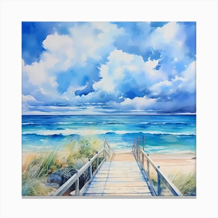AI Seabreeze Sonata Canvas Print by Quantum Vivid Digital Art