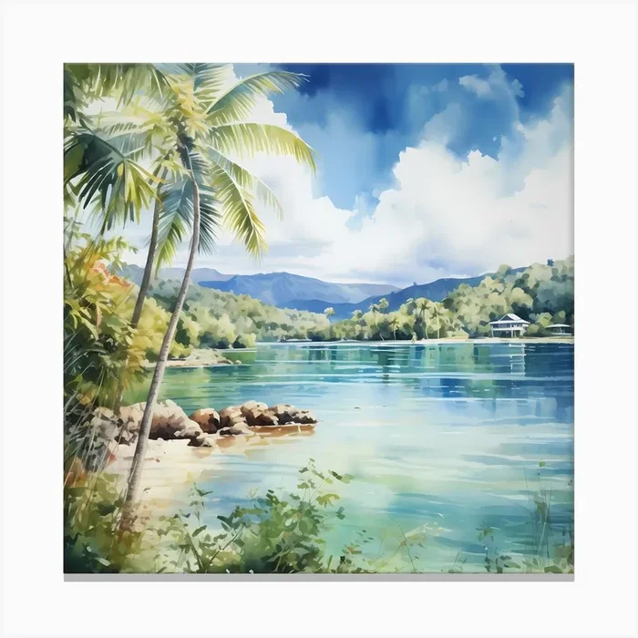 AI Vivid Watercolor Reverie Canvas Print by Quantum Vivid Digital Art