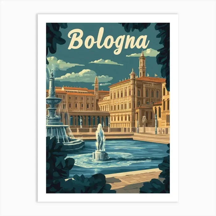 Aihrgdesign A Classic 1960s Travel Poster For Bologna Showcas 20496385 08a3 4f43 859b 32b0508a3697 1 Art PrintA by aihrgdesign