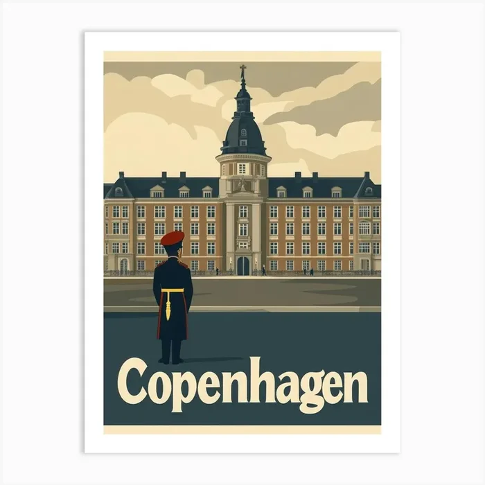 Aihrgdesign A Classic 1960s Travel Poster For Copenhagen 1 Art PrintA by aihrgdesign