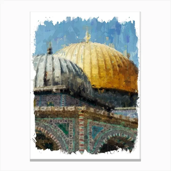 Al-Aqsa Mosque in Impressionist Digital Painting Canvas PrintAB by Andika Bahtiar