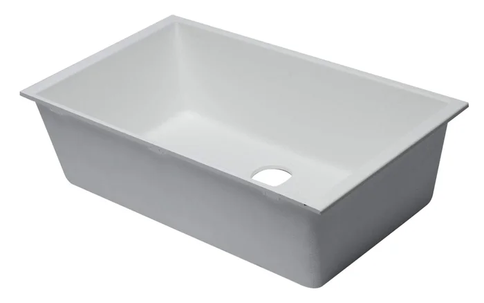 ALFI brand AB3322UM-W White 33 ” Single Bowl Undermount Granite Composite Kitchen Sink