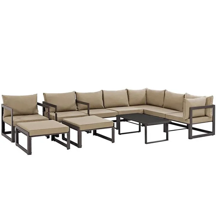 Alfresco 10 Piece Outdoor Patio Sectional Sofas Set