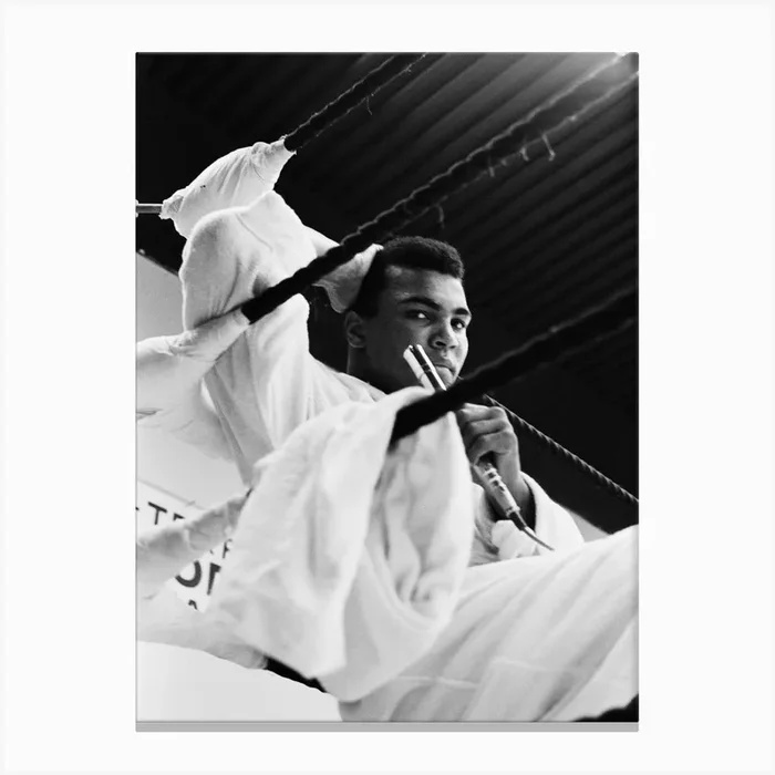 Ali Taking To The Press During Training 1st February 1967 Canvas Print by Mirrorpix