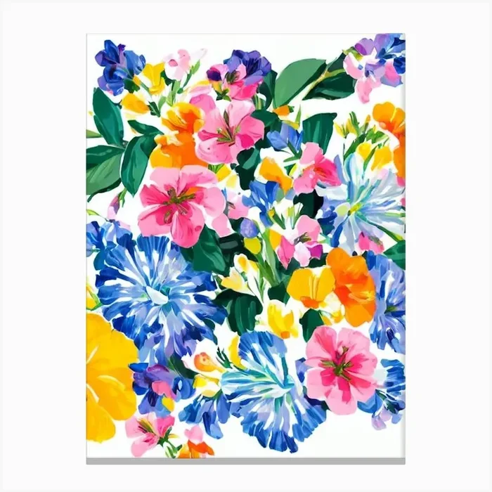 Alstromeria Modern Colourful Flower Canvas Print by The Artsy Florist