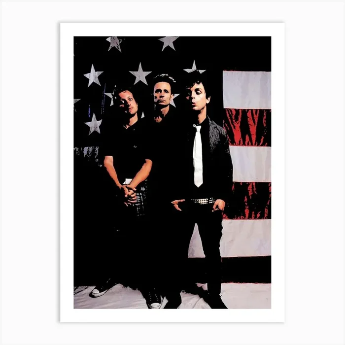 American Flag Green Day band music Art Print by music soul
