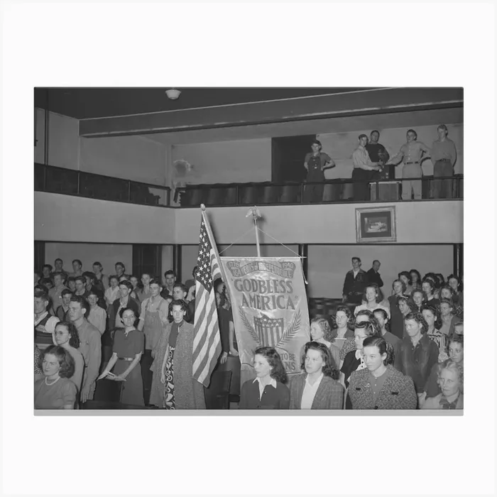 Americanization Program At High School Opened With Boy Scouts Carrying Flag And Banner Down The Center Aisle Canvas Print by Fy! Classic Art Prints and Posters