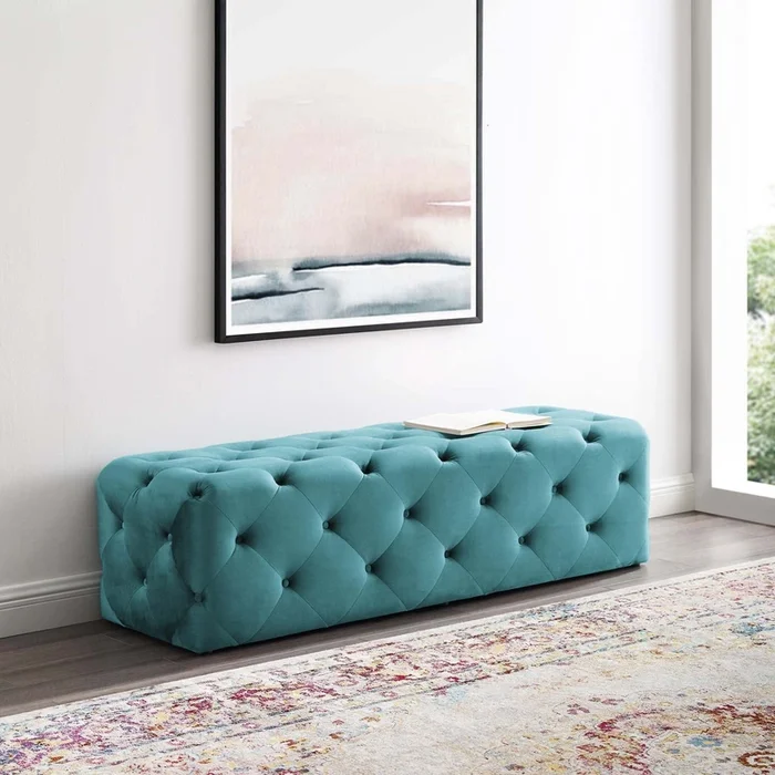 Amour 60 ” Tufted Button Entryway Performance Velvet Bench by Modway