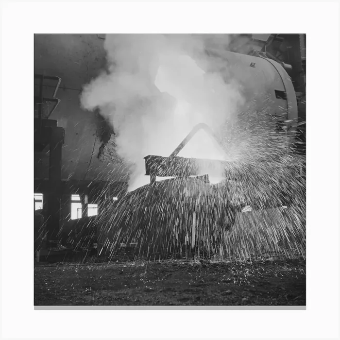 Anaconda Smelter, Montana, Anaconda Copper Mining Company, Sometimes The Molten Copper When Poured From Canvas Print by Fy! Classic Art Prints and Posters
