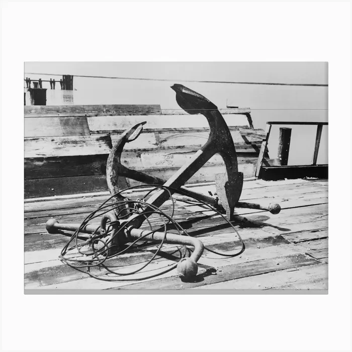 Anchors On Dock, Burrwood, Louisiana By Russell Lee Canvas Print by Fy! Classic Art Prints and Posters