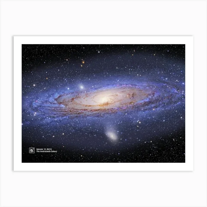 Andromeda Galaxy M31 — NASA Hubble Space Telescope — space poster Art Print by Synthwave1950
