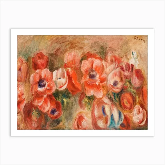Anemones, Pierre Auguste Renoir Art Print by Fy! Classic Art Prints and Posters