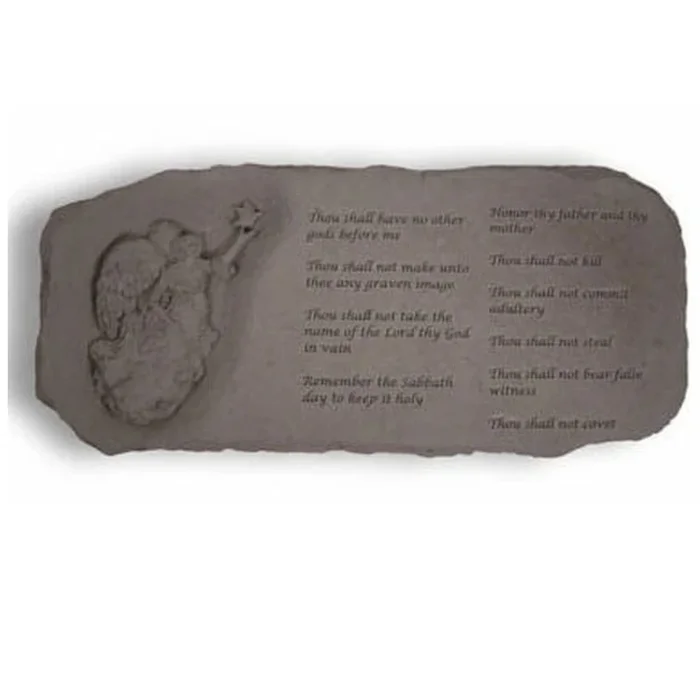 Angel Bench W/ The Ten Commandments