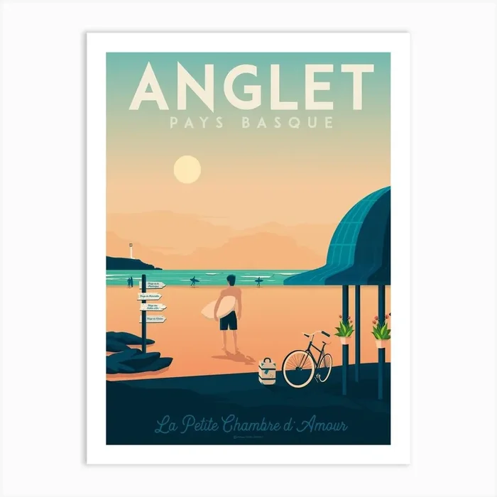 Anglet France Art Print by Olahoop Travel Posters