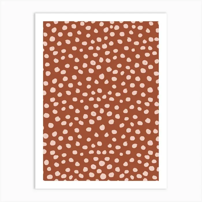 Animal Print Polka Dots Terracotta Art PrintDR by Daily Regina Designs