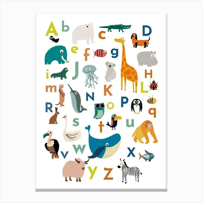 Animals Alphabet Canvas Print by Sira Lobo