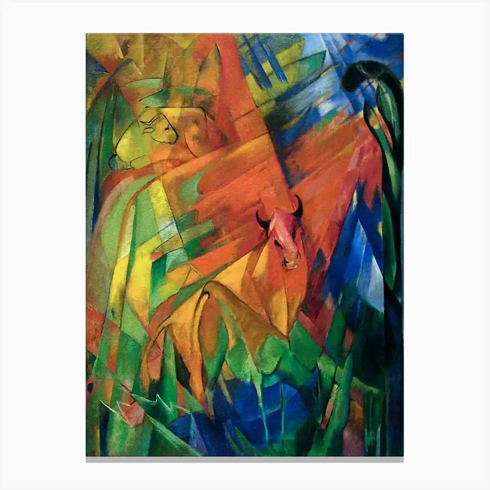 Animals In A Landscape (1914), Franz Marc Canvas Print by Fy! Classic Art Prints and Posters
