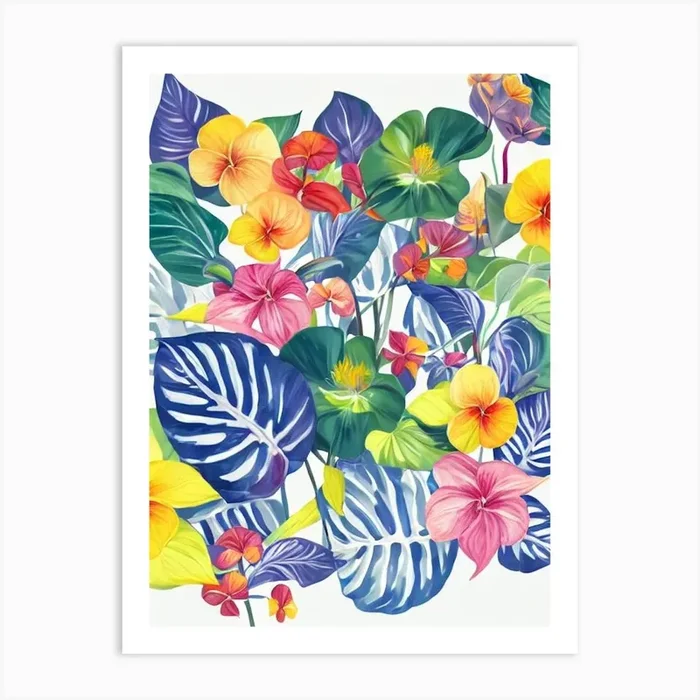Anthurium 2 Modern Colourful Flower Art Print by The Artsy Florist