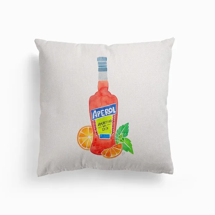 Aperol Canvas Cushion by Giravolta
