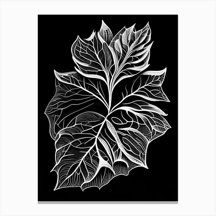 Apple Leaf Linocut 2 Canvas PrintL& by Leaf & Stem Studio