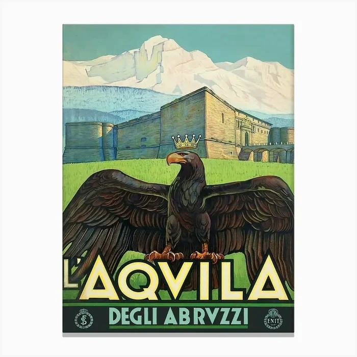 Aquvila, Medieval City Fortress, Italy Canvas Print by Vintage Spirit
