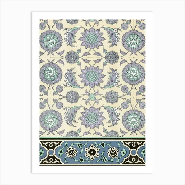 Arabic Art Pattern, Emile Prisses D’Avennes, La Decoration Arabe, Digitally Enhanced Lithograph From Own Art Print by Fy! Classic Art Prints and Posters