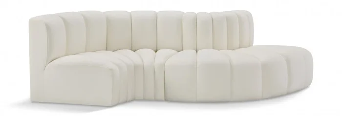 Arc 104 ” Vegan Leather Upholstered 4pc. Modular Sectional